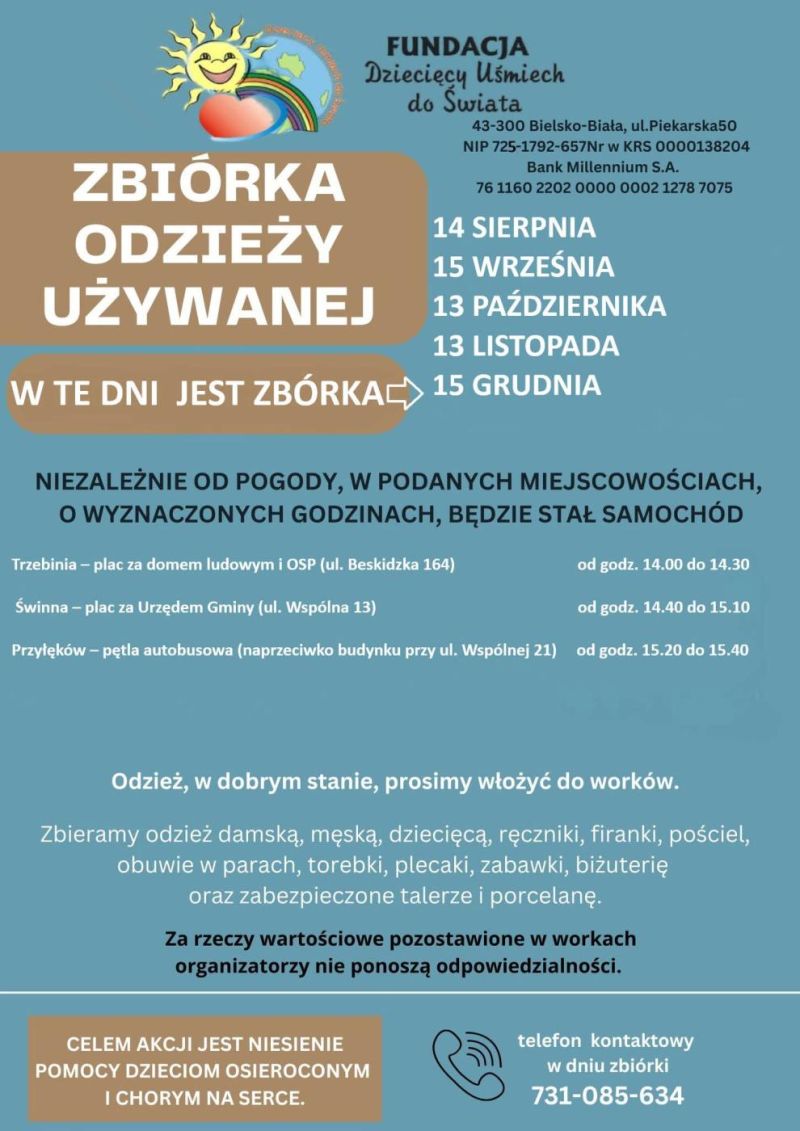 Zbiórka odzieży i innych materiałów 