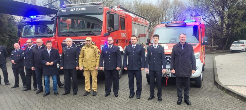 Prezentacja samochodu OSP Przyłęków w KWP PSP w Katowicach