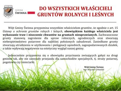 DO WSZYSTKICH WŁAŚCICIELI GRUNTÓW ROLNYCH I LEŚNYCH - zdjęcie1